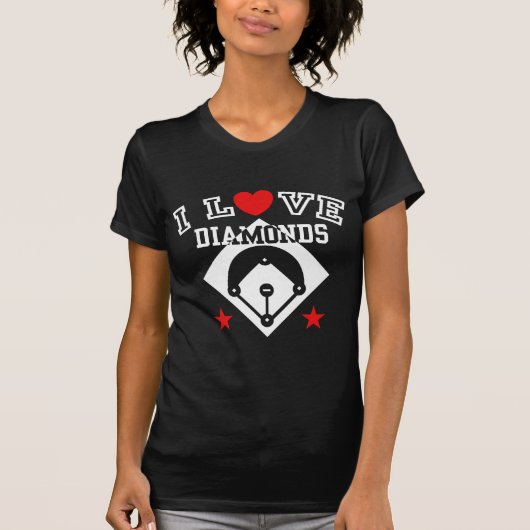 I Liebe Diamonds Baseball T-Shirt (Vorderseite)