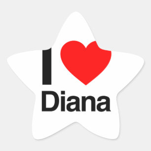 i Liebe diana Stern-Aufkleber