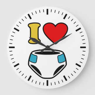 I LIEBE DIAPER GROßE WANDUHR