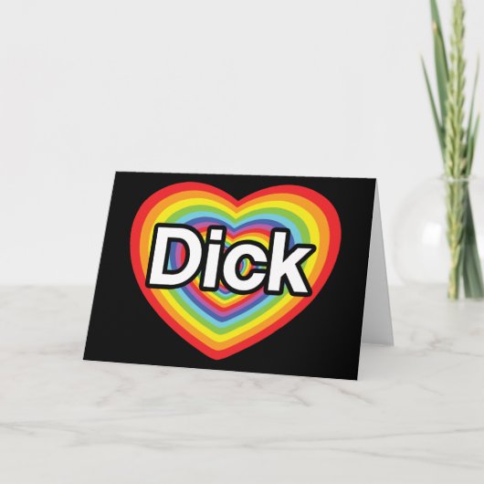 I Liebe Dick: Regenbogenherz Feiertagskarte (Vorderseite)