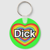I Liebe Dick: Regenbogenherz Schlüsselanhänger (Vorderseite)