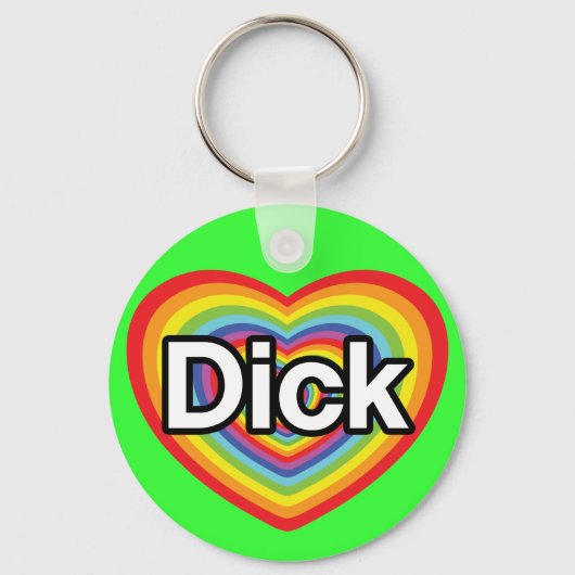 I Liebe Dick: Regenbogenherz Schlüsselanhänger (Vorderseite)