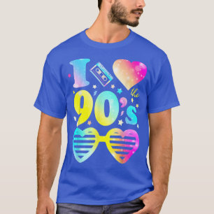 I Liebe Die 90er Jahre farbenfrohe Gefärbte Krawat T-Shirt