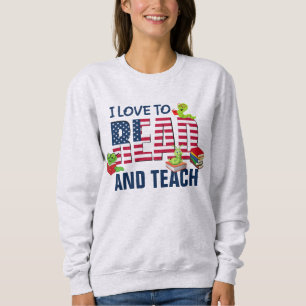 I LIEBE, die amerikanische Flagge zu lesen und zu  Sweatshirt