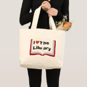 I Liebe die Bibliothek Jumbo Stoffbeutel (Vorderseite (Produkt))