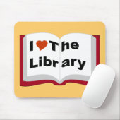 I Liebe die Bibliothek Mousepad (Mit Mouse)