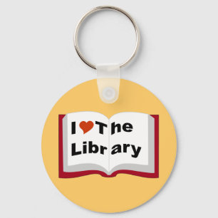 I Liebe die Bibliothek Schlüsselanhänger