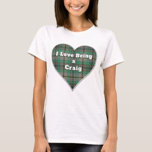 I Liebe, die ein Craig-Clantartan-kariertes Herz T-Shirt