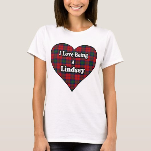 I Liebe, die ein Lindsey Clan-LindsayTartan ist T-Shirt (Vorderseite)
