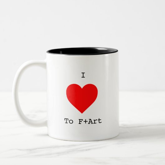 I LIEBE Die F+Art Tasse des F+Art Cafés (Links)