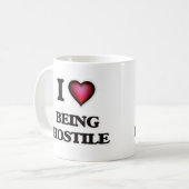 I Liebe, die feindlich ist Kaffeetasse (Vorderseite Links)