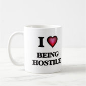 I Liebe, die feindlich ist Kaffeetasse (Links)