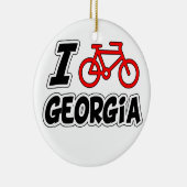 I Liebe, die Georgia radfährt Keramik Ornament (Rechts)