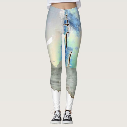I Liebe, die in den blauen Frauen fischt Leggings (Vorderseite)