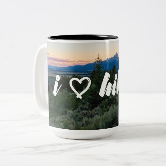 I Liebe, die Kaffee-Tasse wandert Zweifarbige Tasse (Vorderseite Links)