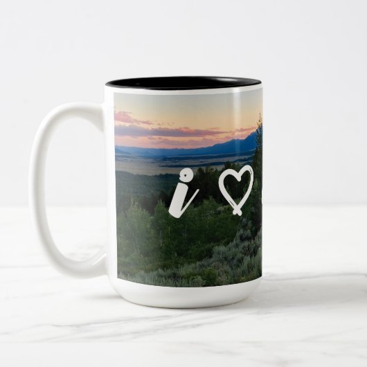 I Liebe, die Kaffee-Tasse wandert Zweifarbige Tasse (Links)