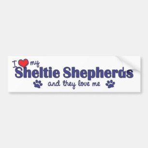 I Liebe, die mein Sheltie Shepherds (mehrfache Autoaufkleber