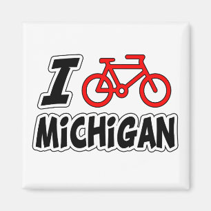 I Liebe, die Michigan radfährt Magnet