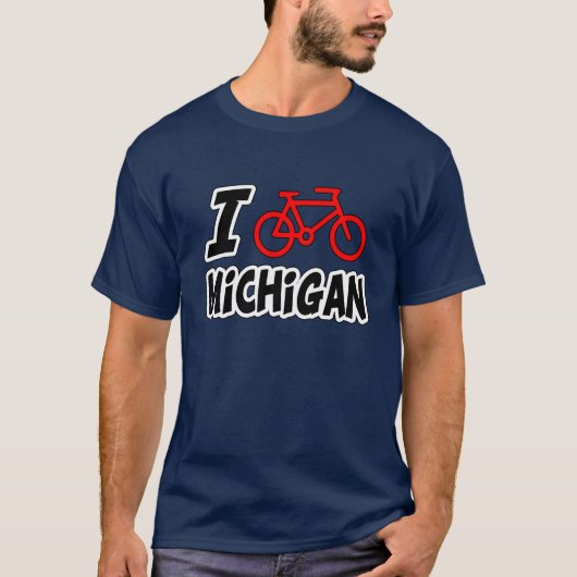 I Liebe, die Michigan radfährt T-Shirt (Vorderseite)