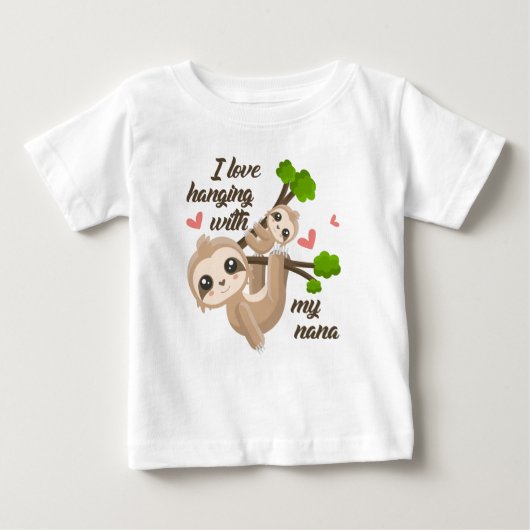 I Liebe, die mit meiner Nana hängt Baby T-shirt (Vorderseite)