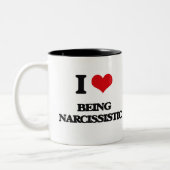 I Liebe, die narzisstisch ist Zweifarbige Tasse (Links)