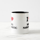 I Liebe, die narzisstisch ist Zweifarbige Tasse (Mittel)