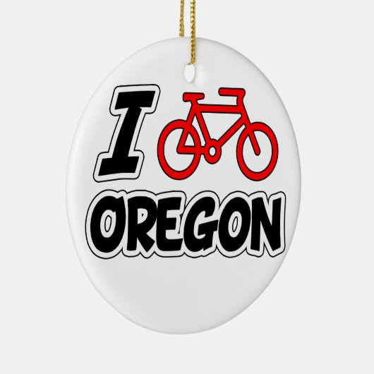 I Liebe, die Oregon radfährt Keramikornament (Rechts)