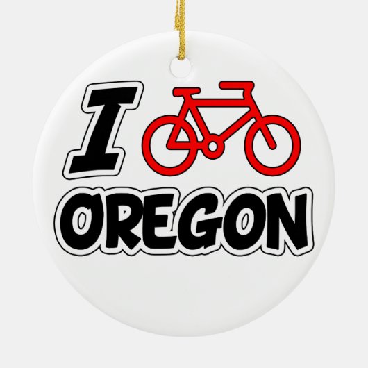 I Liebe, die Oregon radfährt Keramikornament (Hinten)
