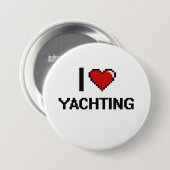 I Liebe, die Retro Entwurf Digital Yachting ist Button (Vorne & Hinten)