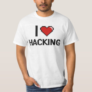 I Liebe, die Retro Entwurf Digital zerhackt T-Shirt