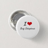 I Liebe, die schizophrener künstlerischer Entwurf Button (Vorne & Hinten)
