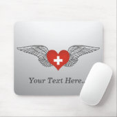 I Liebe die Schweiz - Flügel Mousepad (Mit Mouse)