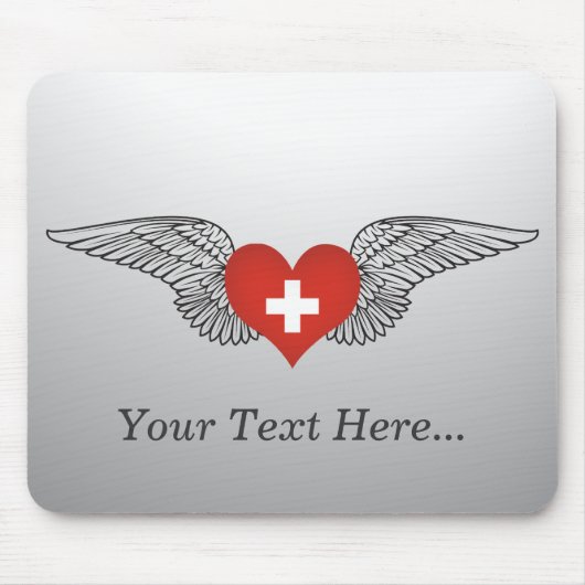 I Liebe die Schweiz - Flügel Mousepad (Vorne)