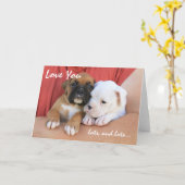 I Liebe, die Sie Welpen-Gruß-Karte verlosen und Karte (Gelbe Blume)
