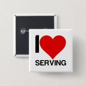 I LIEBE, DIE TENNIS SERVIERT BUTTON (Vorne & Hinten)