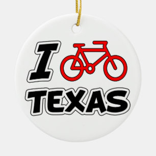 I Liebe, die Texas radfährt Keramikornament