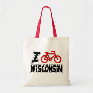 I Liebe, die Wisconsin radfährt Tragetasche
