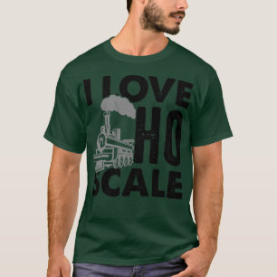 I Liebe, die Züge und Lokomotiven skaliert T-Shirt