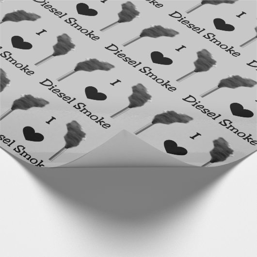 I Liebe Diesel-Rauchwackelpapier Geschenkpapier (Ecke)