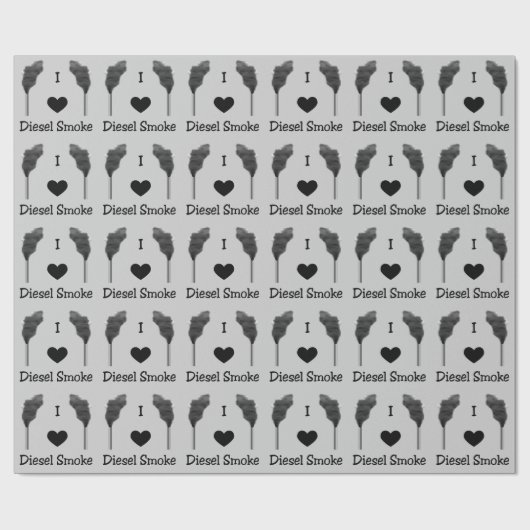 I Liebe Diesel-Rauchwackelpapier Geschenkpapier (Flach)