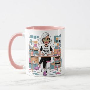 "I LIEBE, DIGITAL ART ZU SCHAFFEN" Kaffeemaschine Tasse