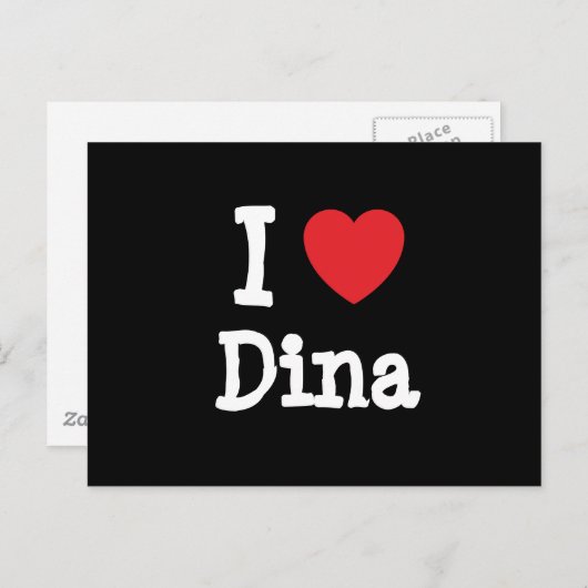 I Liebe Dina heart T - Shirt Postkarte (Vorne/Hinten)