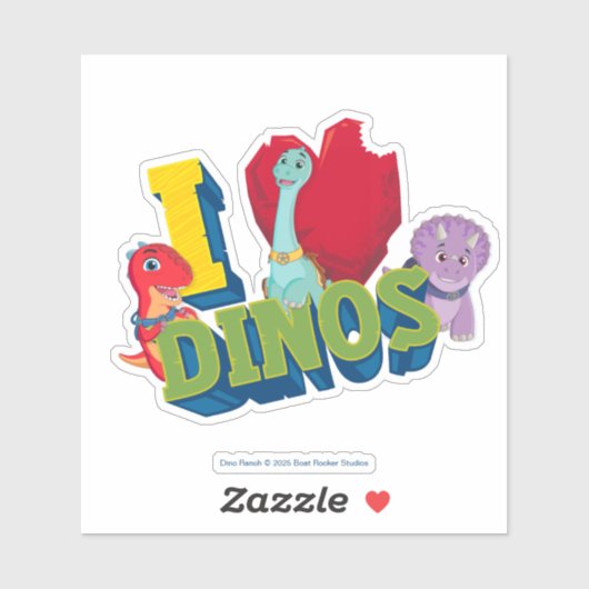 I Liebe Dinos | Dino Ranch Aufkleber (Blatt)
