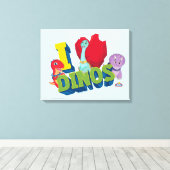I Liebe Dinos | Dino Ranch Leinwanddruck (Insitu (Holzboden))