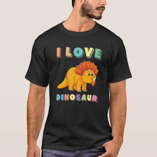 I Liebe Dinosaur Dinosaurier Dino Triceratops T-Shirt (Vorderseite)