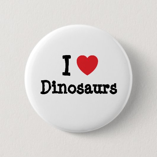 I Liebe Dinosaurier Herz Brauch personalisiert Button (Vorderseite)