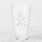 I Liebe Dinosaurier (Niedlich) Glas (Rückseite)