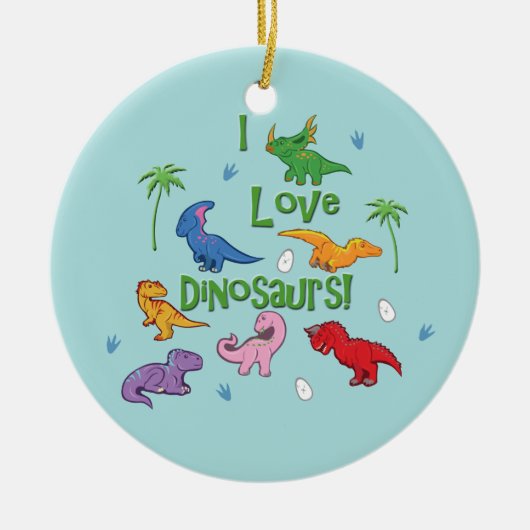I Liebe-Dinosaurier! (Niedlich) Keramik Ornament (Vorne)