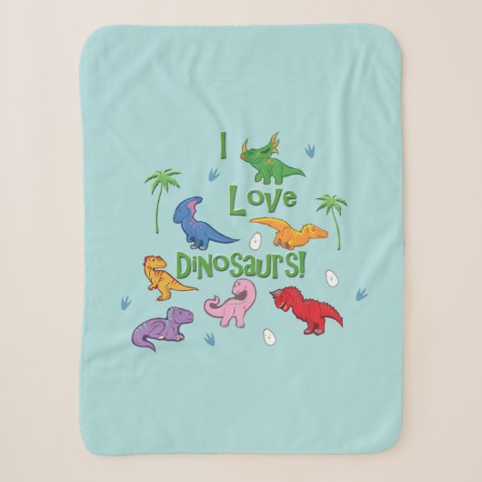 I Liebe Dinosaurier (Niedlich) Sherpadecke (Vorderseite)