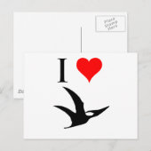 I Liebe Dinosaurier - Pterodactyl Postkarte (Vorne/Hinten)